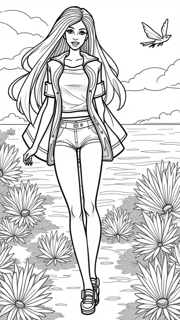 barbie printing coloring pages